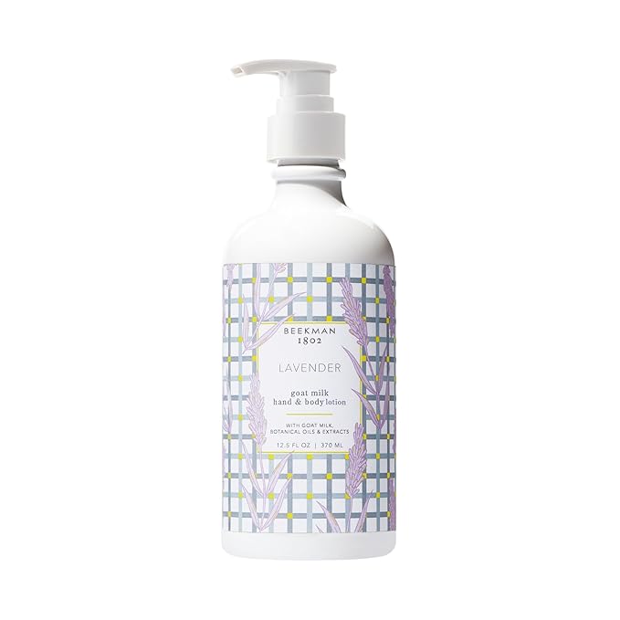 Beekman 1802 Goat Milk Body Lotion, Lavender - Scented - 12.5 oz - Hydrating & Moisturizing with Shea Butter - for Sensitive Skin - Cruelty Free - Packaging May Vary - Pump Included, Ready for Use-BrightBean Baby