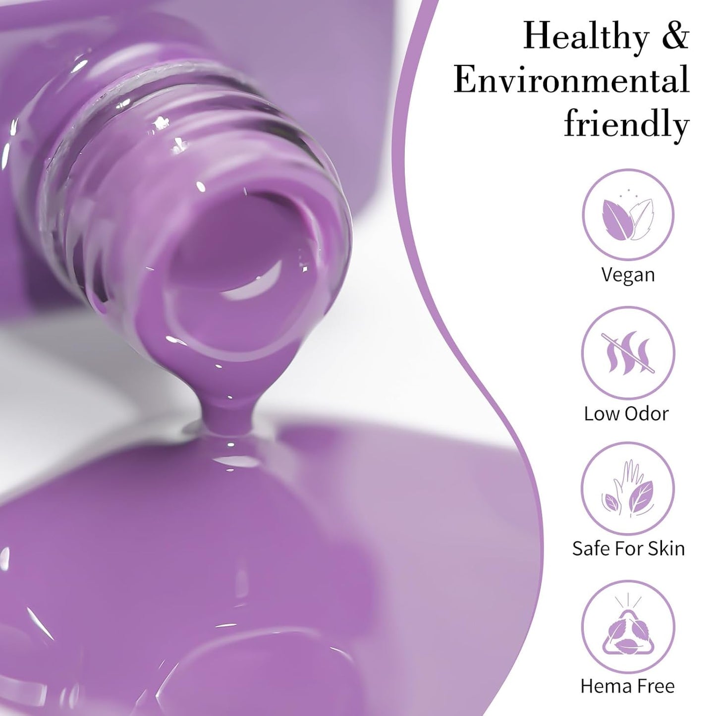 CANNI Purple Wisteria Nail Gel Polish – High Gloss Soak Off UV LED Gel, Long-Lasting Salon Manicure DIY Nail Art Gel Polish For Women-BrightBean Baby