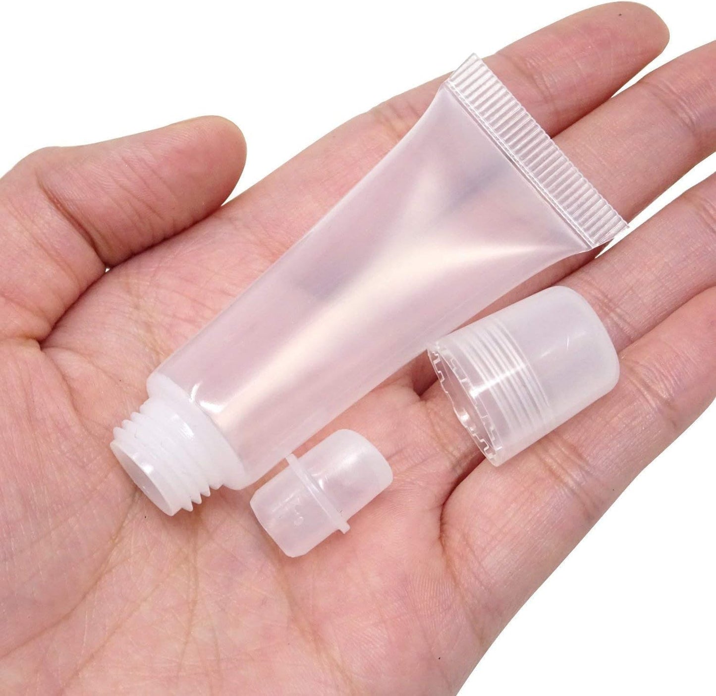 JIAKAI 10ml Mini Clear Refillable Empty Tubes Lip Gloss Balm Container，Soft Tubes Makeup Box，Shampoo Samples Empty Tubes with Screw Cover (20pcs)-BrightBean Baby