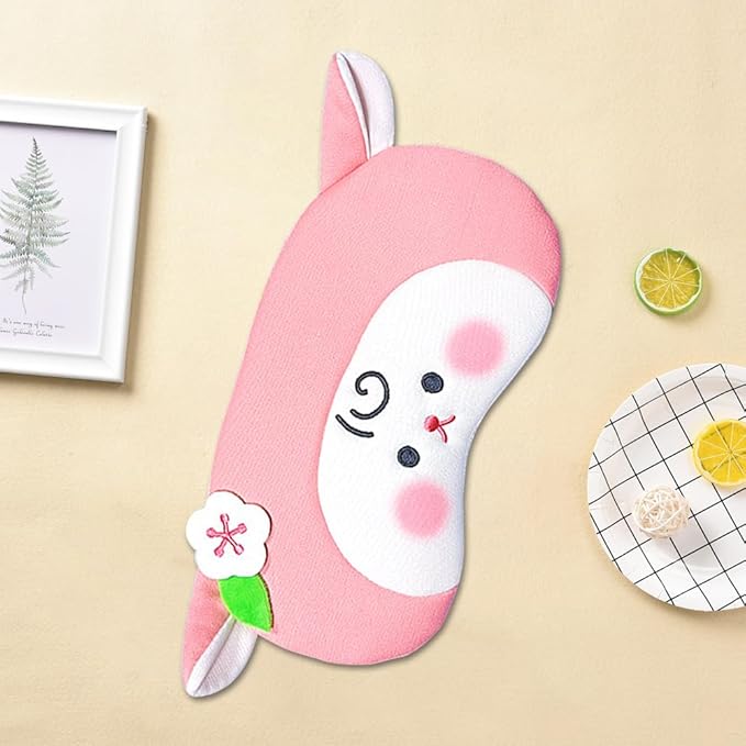 PERFECTSIGHT Sheep Sleep Eye Masks, Cute Plush Sleep Eye Cover Lightweight Adjustable Eyeshade Faux Fur Mask Cover for Women Men Sleep Travel Nap (Pink Sheep)-BrightBean Baby