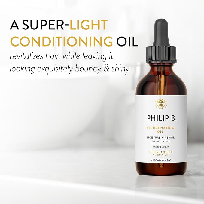 PHILIP B Rejuvenating Oil 2 oz. (60 ml) | Long-Term Hair Repair, Youthful Bounce, Strength and Shine-BrightBean Baby