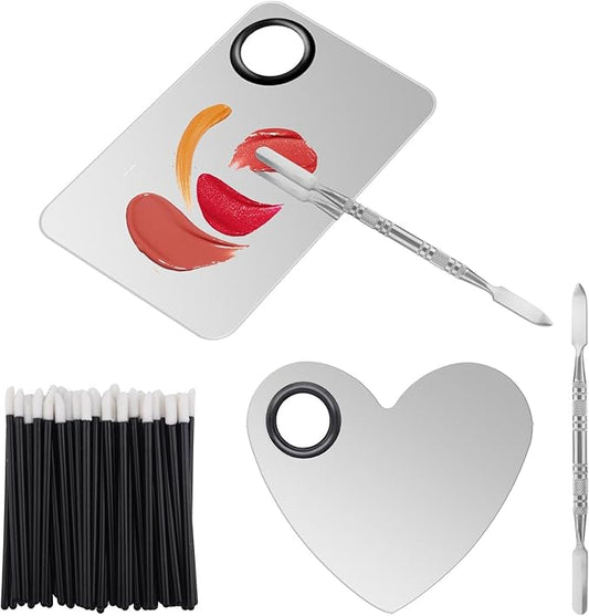 Makeup Palette Lipstick Applicator with Spatula Lip Gloss Brush Makeup Tool Set Suitable for Lipstick, Foundation and Other Cosmetic Color Mixing(Makeup Palette Set)-BrightBean Baby