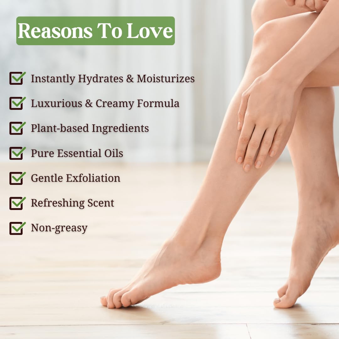 Peppermint, Rosemary, Eucalyptus & Tea Tree Oil Foot Cream for Dry Feet, Cracked Heels, Calluses, Athlete's Foot - Heel Repair Cream for Women & Men (8 oz)-BrightBean Baby