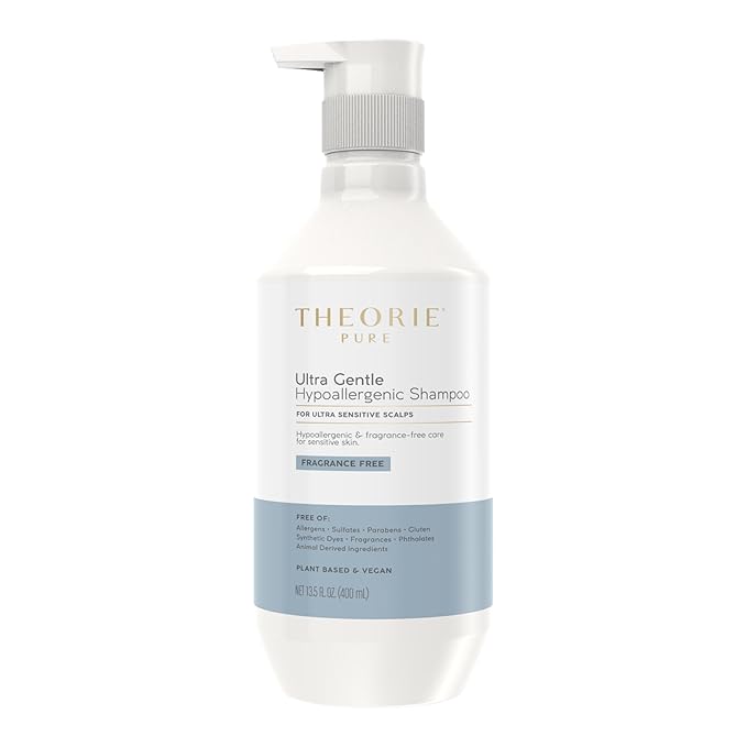 Theorie PURE Ultra Gentle Hypoallergenic Shampoo – Plant-Based & Vegan – Fragrance-Free – Designed for Delicate Scalp Care – Pump Bottle – 400mL-BrightBean Baby