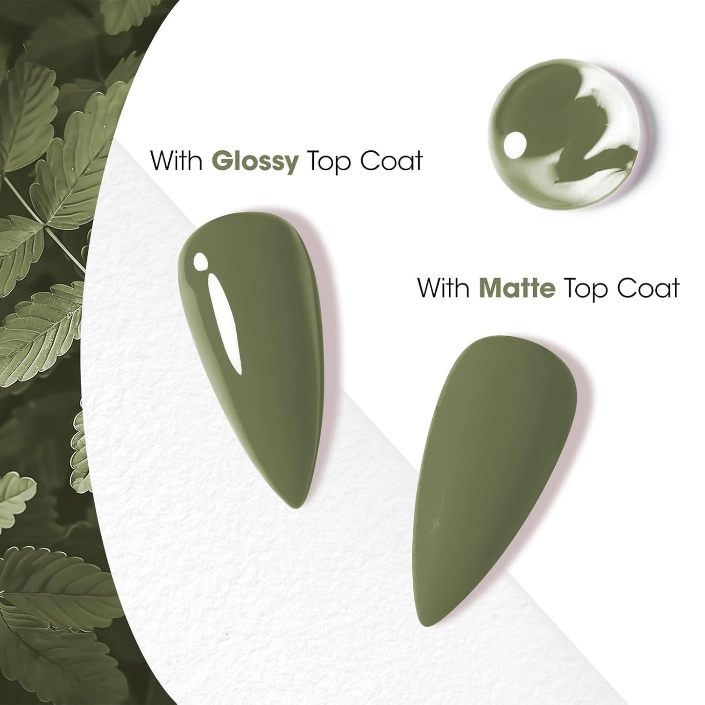 Gellen Green Gel Nail Polish 18 ML Sage Green Nail Gel Polish Soak off UV LED Nail Lamp Emerald Nail Polish for Fall Winter Salon DIY Nail Art Manicure at Home Holiday Gift for Women, 0.61 Fl Oz-BrightBean Baby