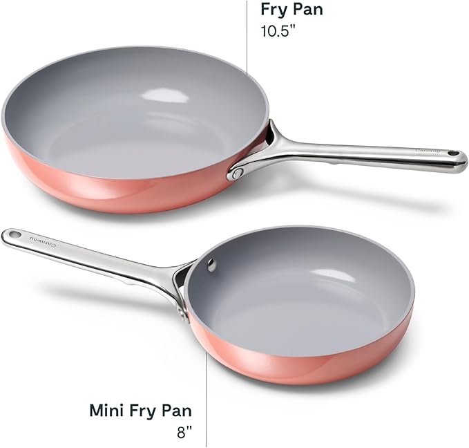 Caraway Fry Pan Duo Perracotta - Non-Toxic Ceramic Cookware Set 2 Piece