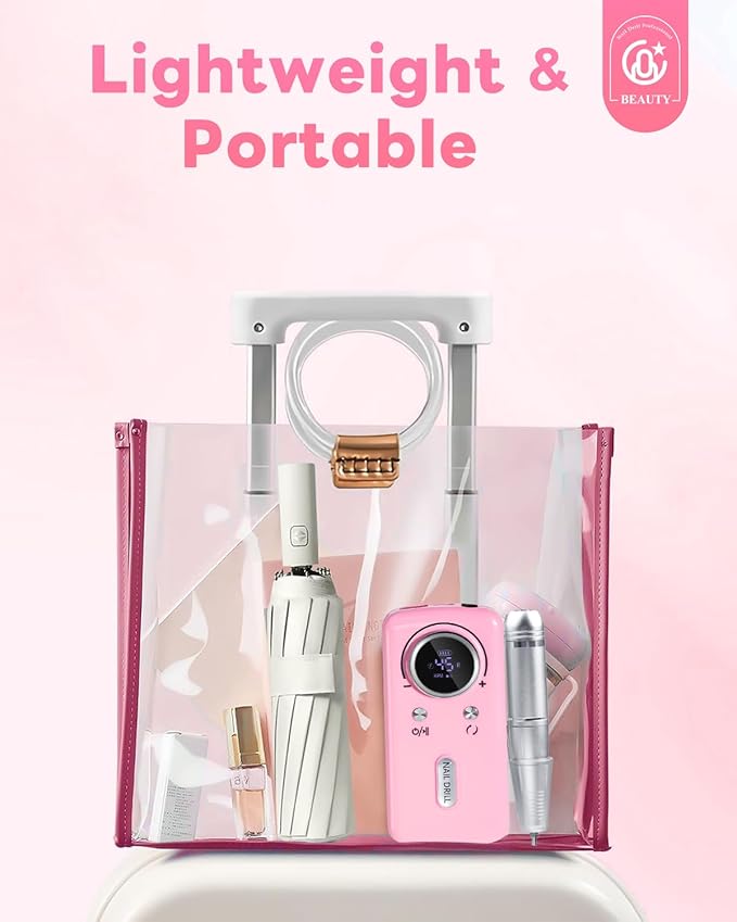 CozyZen Cordless Nail Drill Professional: 45000 RPM Rechargeable Electric Nail File Kit, Portable & Low Noise for Acrylic, Gel Nails, Manicure & Pedicure - Salon & Home Use-BrightBean Baby