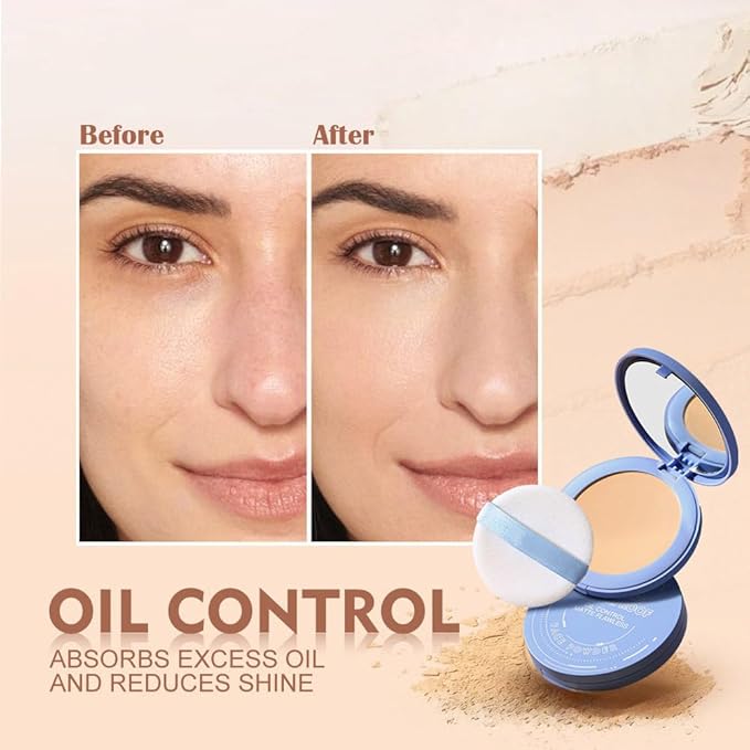 Pressed Matte Face Powder Makeup & Setting Powder for Poreless Wrinkle Blurring Contour Concealer Finishing,Lightweight,High Coverage,Shine Control, N.W 10g (02#)-BrightBean Baby