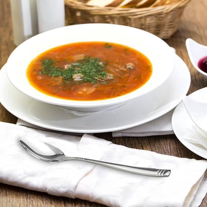 Obstnny Stainless Steel Dinner Spoons, 8-Inch, Set of 12