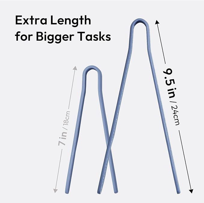 carrotez Silicone Tongs for Cooking, Anti-Slip,Non-Scratch Kitchen Tongs 9.5 inch Silicone Tongs 1Pack - Blue