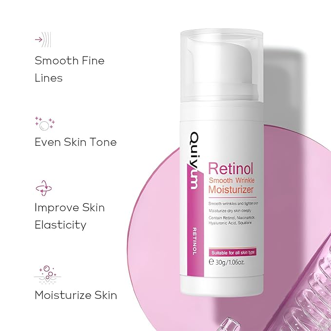 Retinol Cream for Face, Anti Aging Face Moisturizer with Hyaluronic Acid, Rapid Wrinkle Repair, Day & Night Cream Serum for Women, Reduce Fine Lines, Wrinkles & Dark Spots 1.06oz, 2Pack-BrightBean Baby