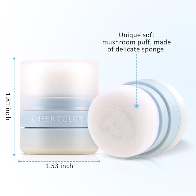 Boobeen Powder Blush for Cheeks, Air Cushion Matte Blush, Natural Highly Pigmented Blush Makeup Easy to Blend, Loose Blush Compact Long-lasting-BrightBean Baby