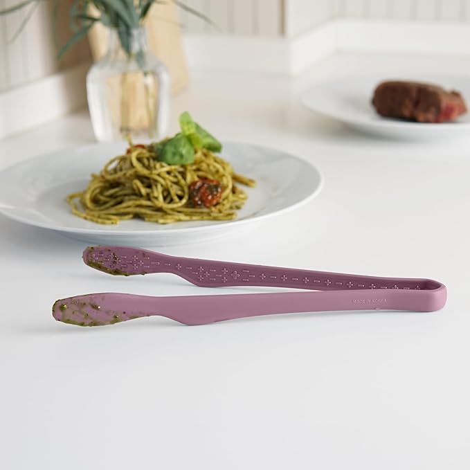 carrotez Silicone Tongs for Cooking, Anti-Slip,Non-Scratch Kitchen Tongs 9.5 inch Silicone Tongs 1Pack - Pink