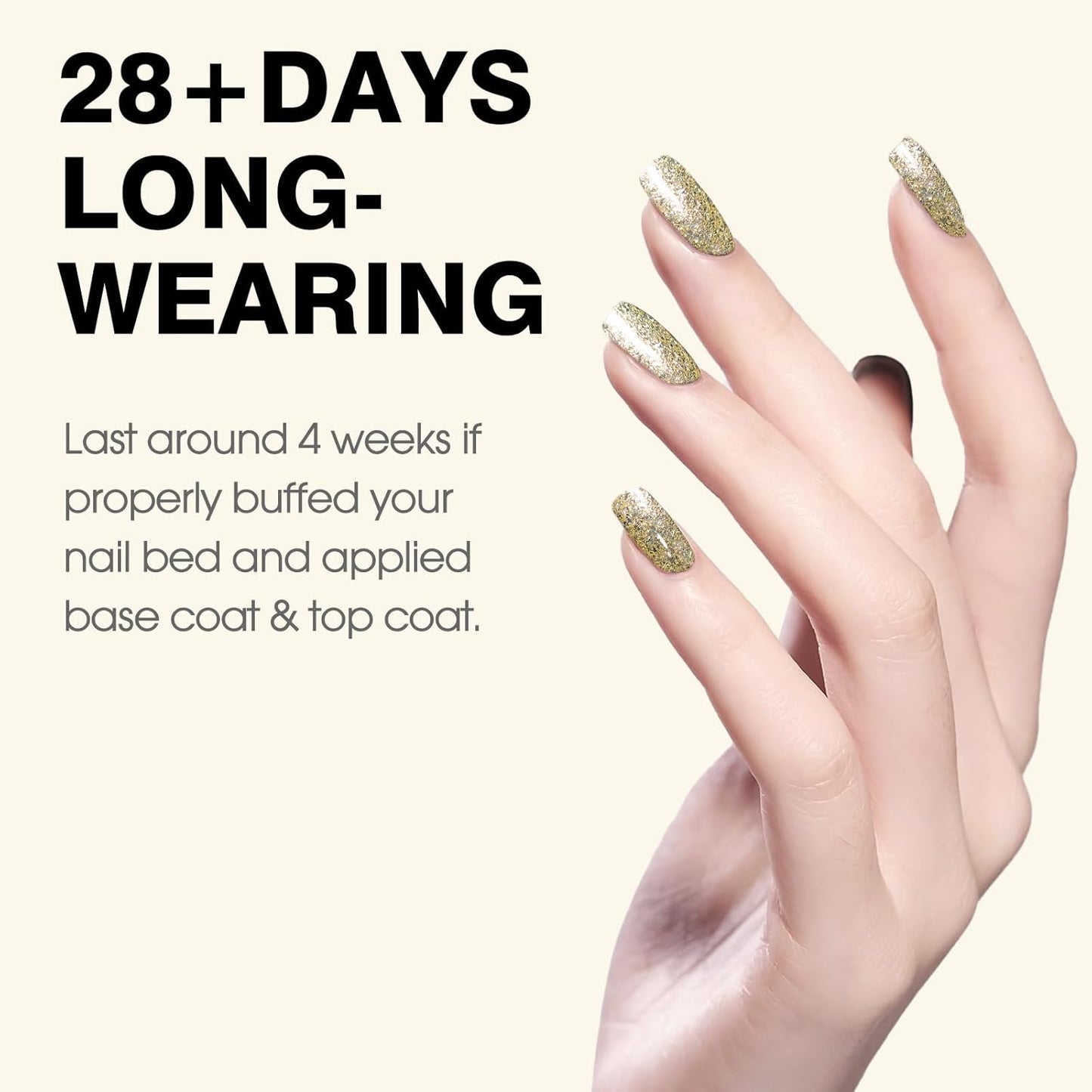 CANNI Gold Glitter Gel Polish – 9ML Chunky Sparkly Soak-Off UV/LED Nail Gel, Golden Flakes Finish for DIY Manicure, French Tips, or Salon Use-BrightBean Baby