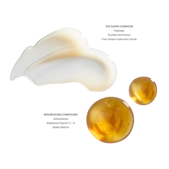 U Beauty Resurfacing Compound + Super Hydrator Set, Vitamin C Serum with Retinol, Vit E, Aha Exfoliant, Hyaluronic Acid for Daily Anti-Aging-BrightBean Baby