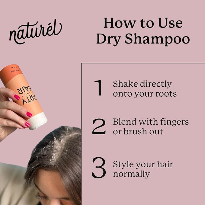 NATURL Dry Shampoo Volumizing Powder for Oily, Dark Hair | Non Aerosol, Oil Absorbing, Travel Size, Vegan, Talc Free, Aluminum Free | Grapefruit Scent | 2.6 Ounces-BrightBean Baby