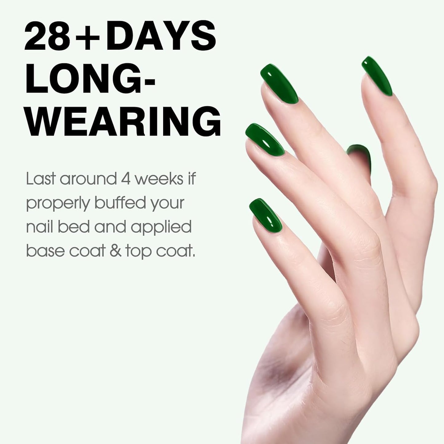 CANNI Green Gel Nail Polish, 1Pcs Emerald Dark Green Color Gel Polish Nail High Gloss Soak Off UV French Manicure Salon DIY-BrightBean Baby