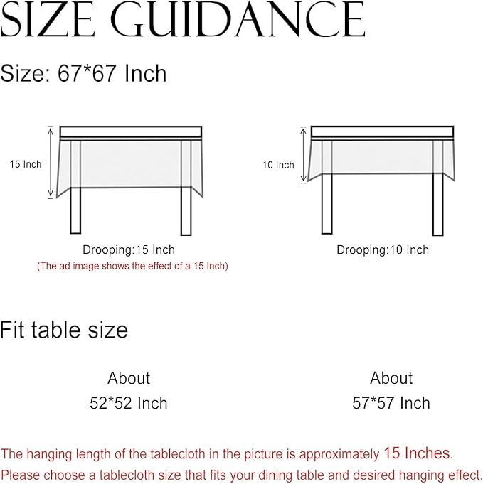 ISAENNE Designer Floral Linen Square Tablecloth,French Off White Elegant Table Cloth,Fall Washable Home Decor Tablecloths for Dining Thanksgiving Kitchen Christmas Party,67"*67"-Grace B