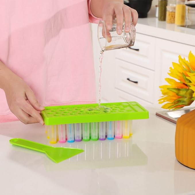 Maitys 2 Sets Lip Balm Tray and Spatula Portable Lip Balm Filling Tray and Spatula Set Lip Balm Tube Holder Lip Balm Tubes Tray Lip Balm Containers Lip Gloss Making Kit(Green)-BrightBean Baby