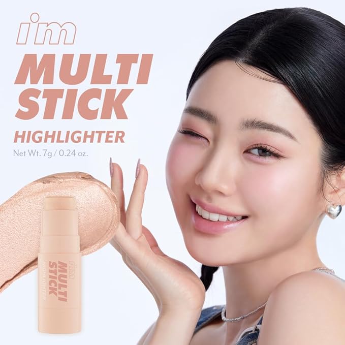 I'm Meme Highlighter Stick for Face - I'm Multi-stick | Daily Use, Buildable, Portable, Easy Blending Matte Finish, 001 Champagne Gold, 0.25 Oz-BrightBean Baby