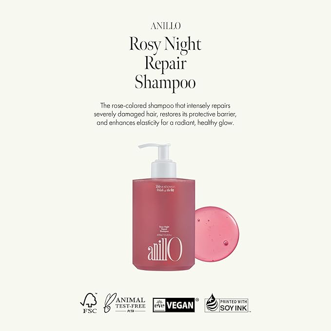 Rosy Night Repair Shampoo – Anti-Dandruff & Damage Repair with Damask Rose Water & Ceramide – Color Safe, Silicone & Sulfate Free (15.22 fl. Oz)-BrightBean Baby