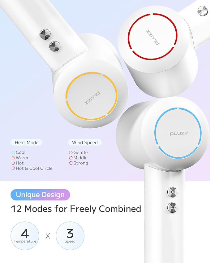 Hair Dryer, Ionic High-Speed Blow Dryer for Fast Drying with Brushless Motor, Portable Professional Hair Dryers with Magnetic Concentrator, Quiet Compact Hairdryer for Women & Men, Travel/Home/Salon-BrightBean Baby