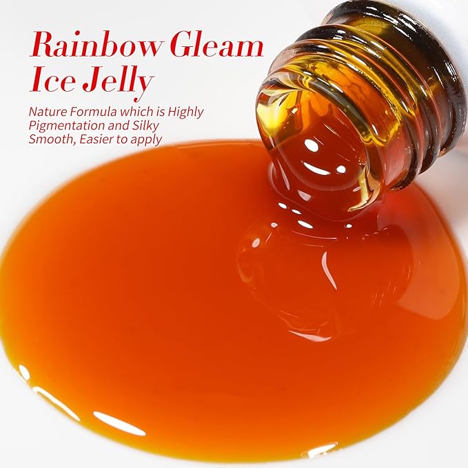 Born Pretty Neon Jelly Gel Nail Polish Glass Crystal Transparent Halloween Collection Soak Off Gel Nail Kit Minicure DIY Gifts 6PCS-BrightBean Baby