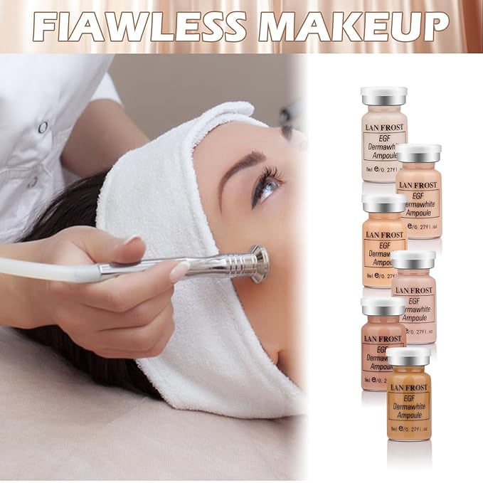 BB Facial Glow Serum Starter Kit Hyaluronic Acid Essence Foundation Skin Care Kit 0.27oz 12 Vials, Combined With Niacinamide and Peptides To Brighten Skin Tone Anti-Aging Foundation 6-Color Mix Pack-BrightBean Baby