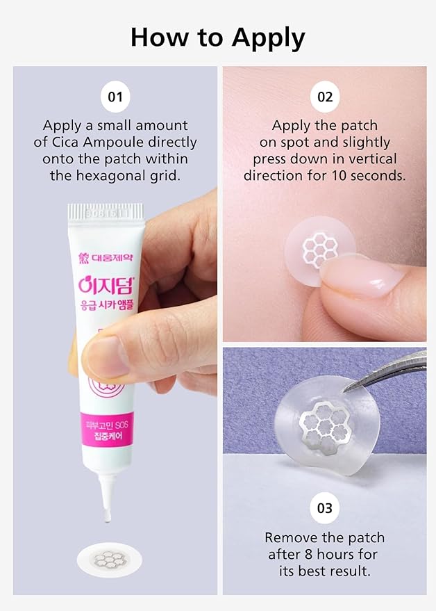 Quick Calming Magnesium Patches(20 patches) with Cica Ampoule - Intensive Care, Pimple patches, Hydrocolloid Band, Zits Spot care Overnight Home Care 2-8 hours, New boxs types-BrightBean Baby