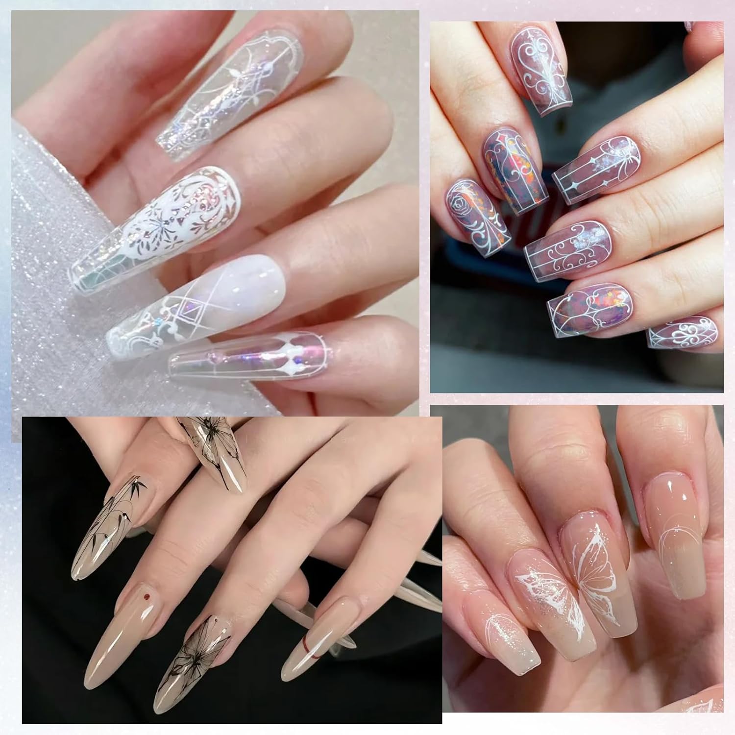 BORN PRETTY Stamping Temeplates Set,Butterfly Necklace Leopard Print Theme Nail Image Plates Nail Art Stamping Plate Manicuring DIY Printing Tools 4PCS-BrightBean Baby