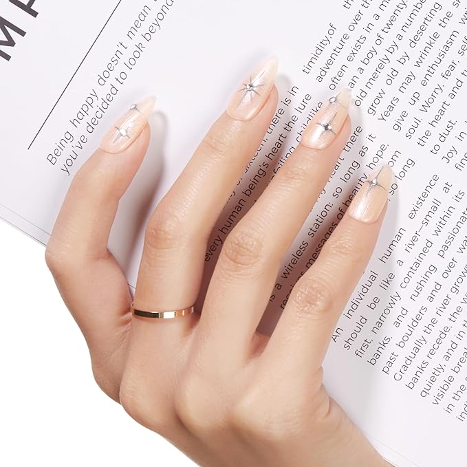 modelones Builder Nail Gel, 8-in-One Gold Shimmer Builder, Champagne Sparkle Glitter Rubber Color Base Gel Polish LED Lamp Cured, Apex Building Strengthener Extension for Home DIY Salon Girls-BrightBean Baby