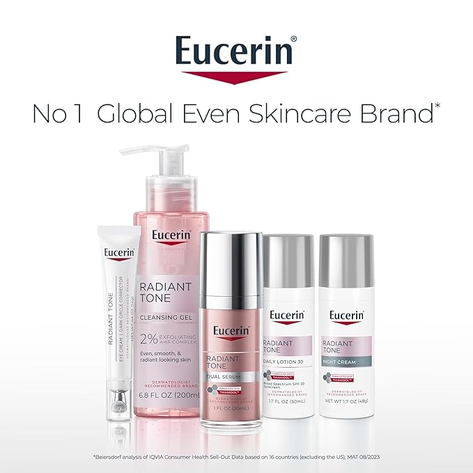 Eucerin Radiant Tone Eye Cream Dark Circle Corrector, Eye Brightening Cream with Thiamidol and Hyaluronic Acid, Helps Reduce the Look of Eye Puffiness, 0.5 Oz Tube-BrightBean Baby