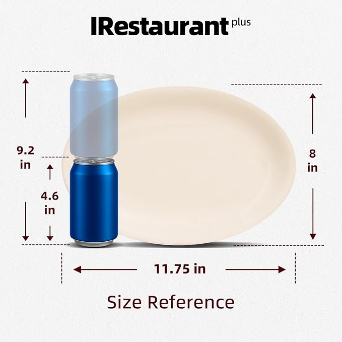 Stoneware Coupe Commercial Grade Dinnerware, Ivory, Oval Platter 11.75" x 8", Case of 12