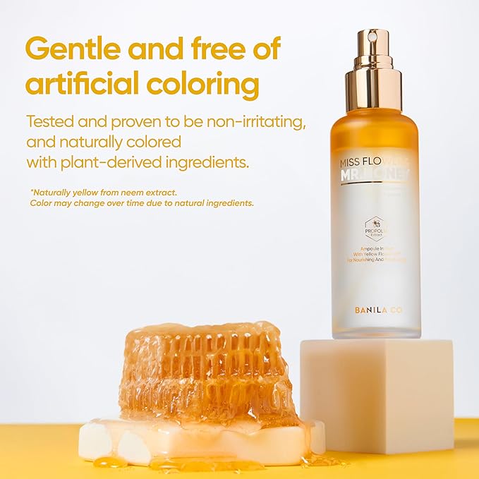 BANILA CO Miss Flower & Mr Honey Propolis Ampoule Mist | Nourishing Skin Double Layer & Moisturizing Makeup Fixer Setting Spray | Hydration Boost, Radiant Glow Serum (99ml / 3.34 fl oz)-BrightBean Baby