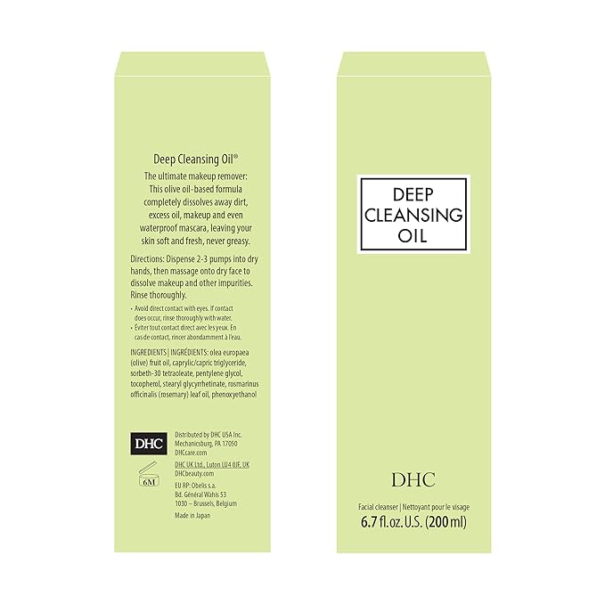 DHC Deep Cleansing Oil and Travel Size, Facial Cleansing Oil, Makeup Remover, Cleanses without Clogging Pores, Residue-Free, Fragrance and Colorant Free, For All Skin Types, 6.7 oz and 1 oz-BrightBean Baby