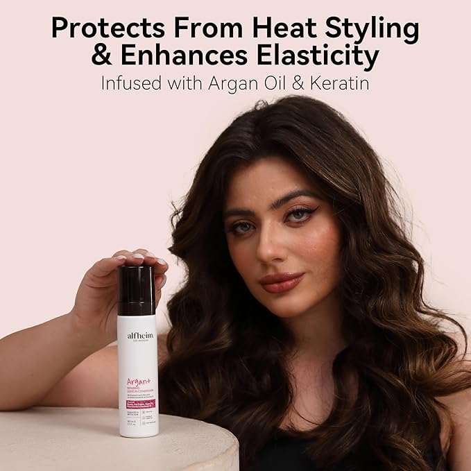 ALFHEIM Argan+ Repairing Leave-In Conditioner | Lightweight Hair Detangler & Anti-Frizz Spray | Moisturizing & Nourishing with Argan Oil, Keratin, Niacinamide | For Dry, Damaged, Frizzy Hair | 5.4 oz-BrightBean Baby