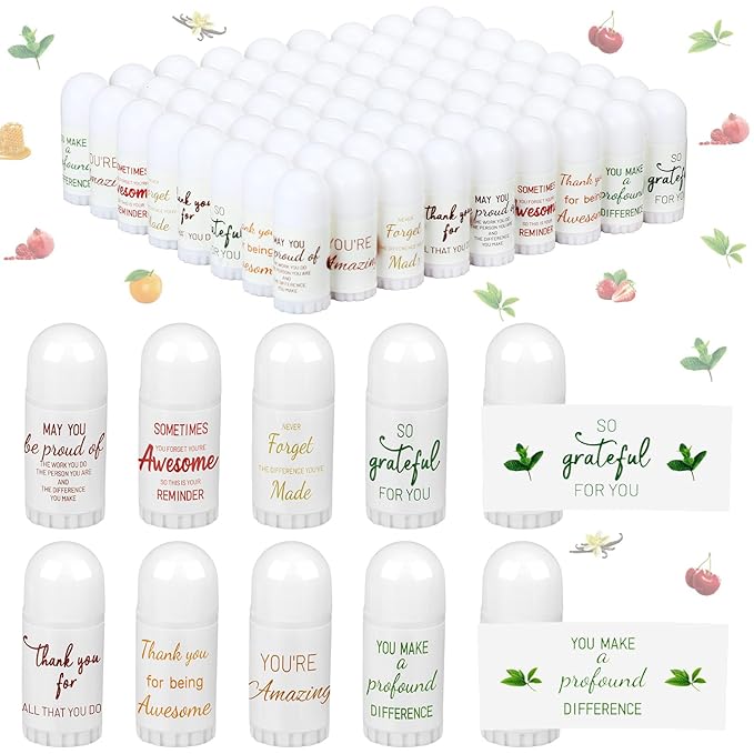 72 Pcs Mini Lip Balm Bulk Gift, 8 Assorted Flavors, Moisturizing for All Skin Types-BrightBean Baby