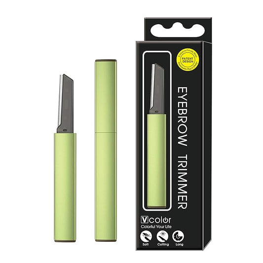 Exfoliating Eyebrow Razor Dermaplaning Tool Eyebrow Trimmer with 4 Replacement Blades, Facial Razors for Women Aluminum Alloy Handle & Stainless Steel Blade (Blue)