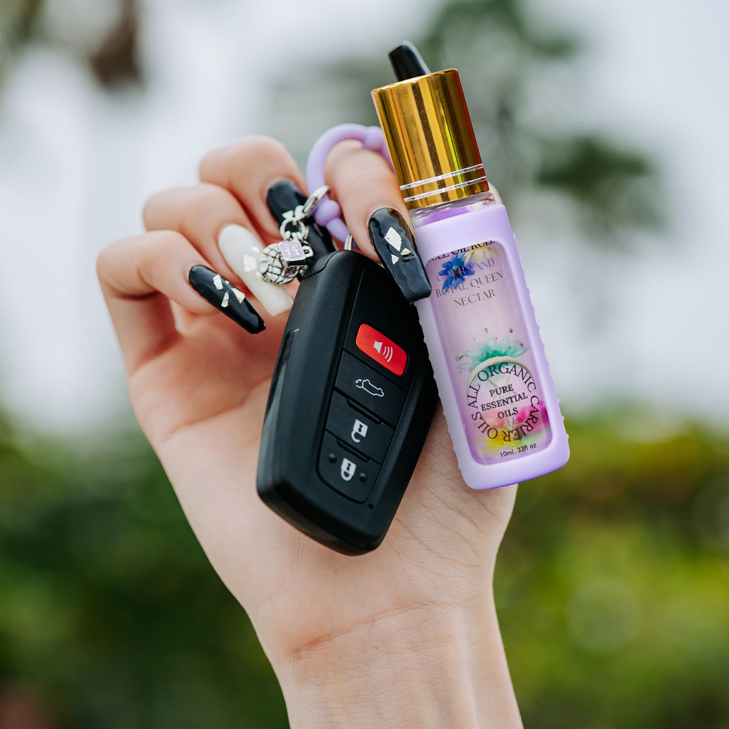 Gourmand Royal Queen Nectar Organic Nail Cuticle Oil Pen with Jojoba, Coconut MCT, and Rosehip for Nail Hydration, Growth & Strength, Travel Size Keychain(0.34 Fl Oz)-BrightBean Baby