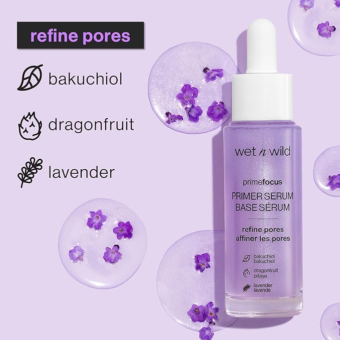 wet n wild Prime Focus Facial Serum Primer Makeup Extending, Hydrating Face Skin Care Product, Reduces Fine Lines And Wrinkles, For Repairing Dry Skin, Retinol Alternative-BrightBean Baby