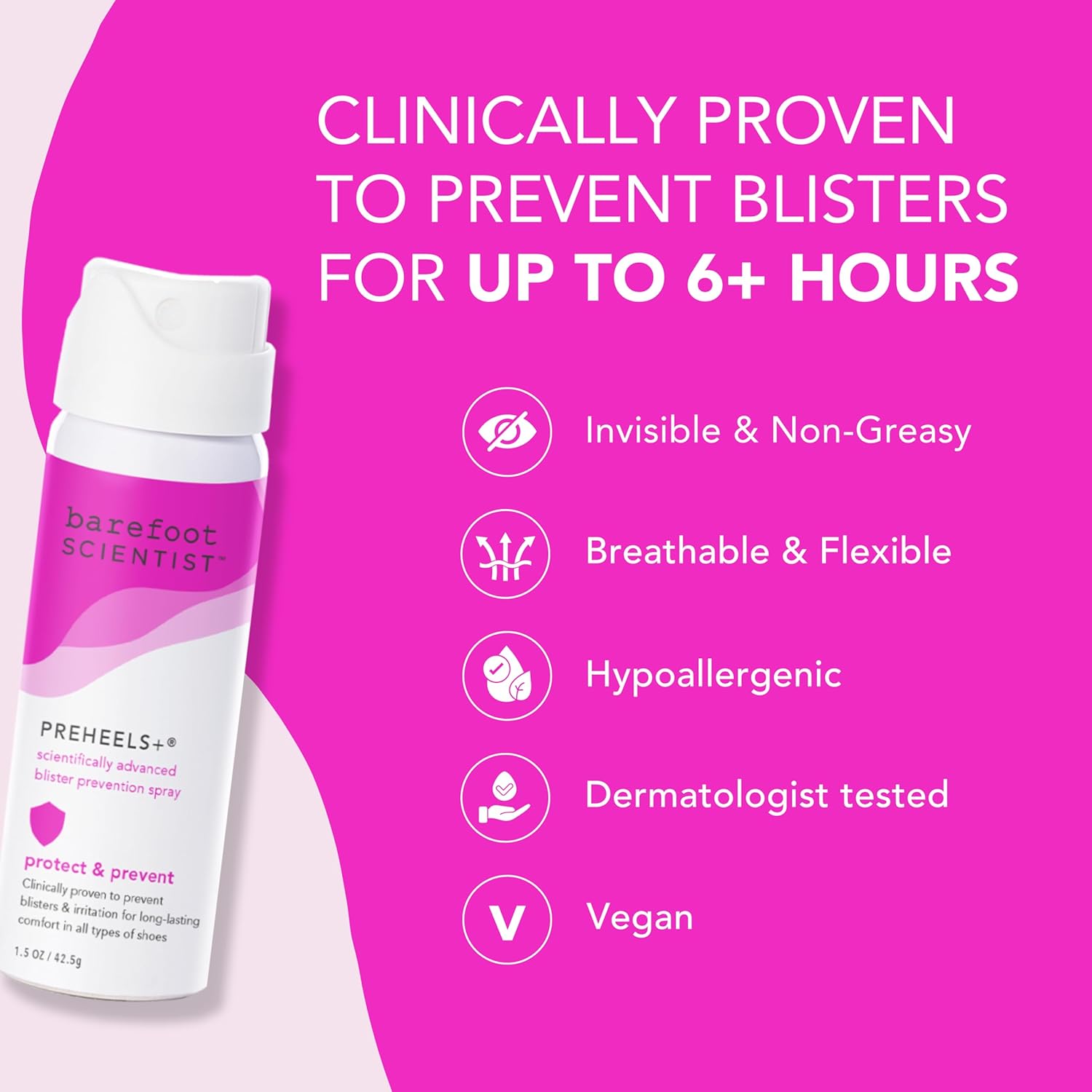 Barefoot Scientist PreHeels+ Blister Prevention Spray, Innovative Invisible Protective Barrier Against Blisters-BrightBean Baby