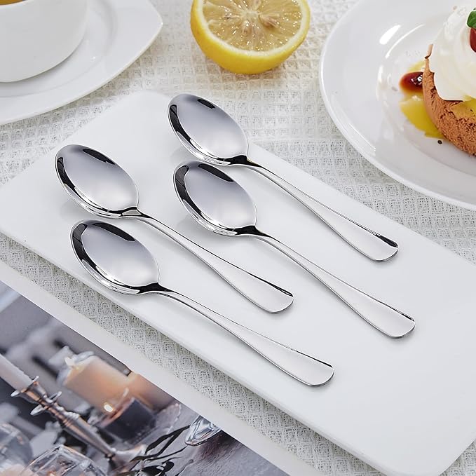 36 Piece Teaspoon Set (5.6 Inches) | Premium Food-Grade Stainless Steel Silverware - Dessert Spoons, Coffee Spoons for Home & Restaurant | Mirror Polished| Dishwasher Safe