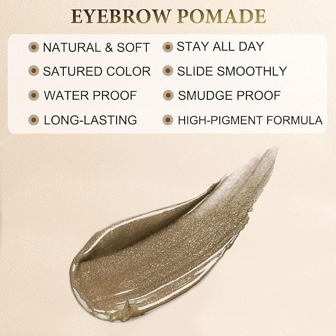 Eyebrow Pomade - Waterproof Brow Pomade for Long-lasting Results,Smudge Proof and Sweat Resistant Formula,Natural Eyebrow Makeup for All Skin Types and Tones - Blonde-BrightBean Baby