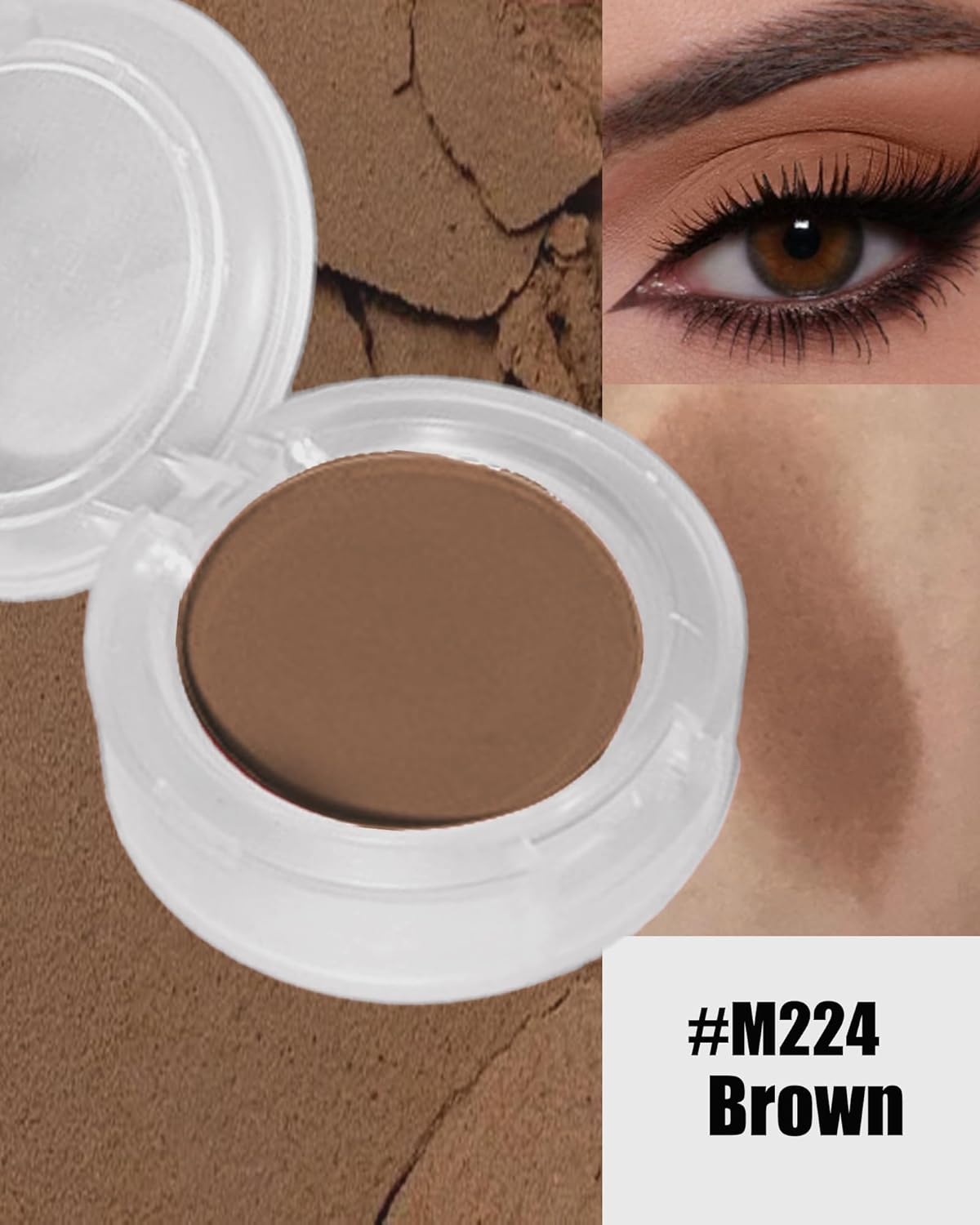 Single Matte Eyeshadow,Brown Eye Shadow Palette Makeup for Older Women, High Pigment Waterproof Nude Pressed Eye Shadows Brow Powder with Smooth Lightweight Powde,Blendable for Daily Eye Look-224-BrightBean Baby