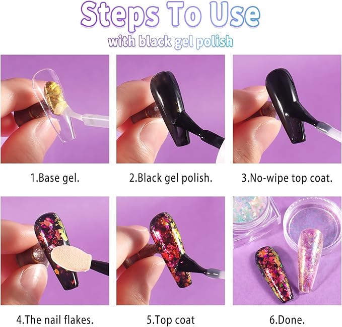 Allstarry 4 Colors Chameleon Flakes, Premium Sparkle Colorshift Pigment Powder for Epoxy Resin Slime Tumbler Making DIY Project Scrapbook Makeup Nail Art Paint Decoration-BrightBean Baby