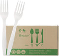 Compostable Forks,300 Disposable Forks for Party,Large Biodegradable Forks Eco Friendly Durable and Heat Resistant,Alternative to Plastic Forks