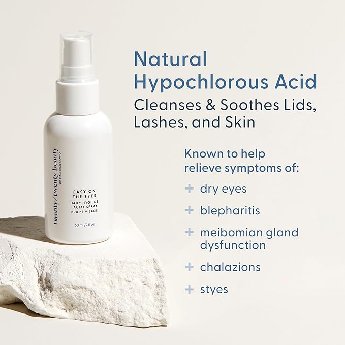 twenty/twenty Easy On The Eyes – 0.02% Hypochlorous Acid Spray to Cleanse Eyelashes – Reduce Eyelid Irritation – Safe for Sensitive Skin – Ophthalmologist Developed–Vegan, Clean Ingredients – 60ml-BrightBean Baby