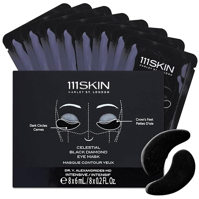 111SKIN Black Diamond Eye Mask, Hydrating Under Eye Patches for Dark Circles with Retinol, Hyaluronic Acid & Niacinamide, Helps Lift & Firm the Appearance of Fine Lines & Undereye Area, 8 Pairs-BrightBean Baby