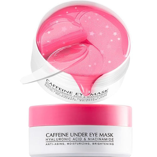 Under Eye Patches for Dark Circles: Caffeine Gel Masks for Puffiness Undereye Bags Wrinkles - Instant Brightening Moisturizing Skin Treatment Pads - Gift for Mom Traveler Night Worker, 30 Pairs (Pink)-BrightBean Baby