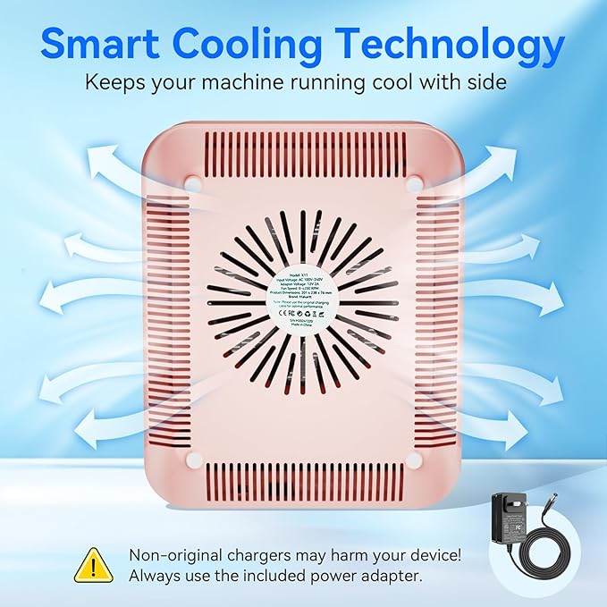 Makartt Nail Dust Collector - Professional Powerful Suction Larina Vacuum Fan Dust Cleaner with LED Display, Adjustable Speed, Reusable Filter for Acrylic Nails Polishing Manicure Salon Home Pink-BrightBean Baby